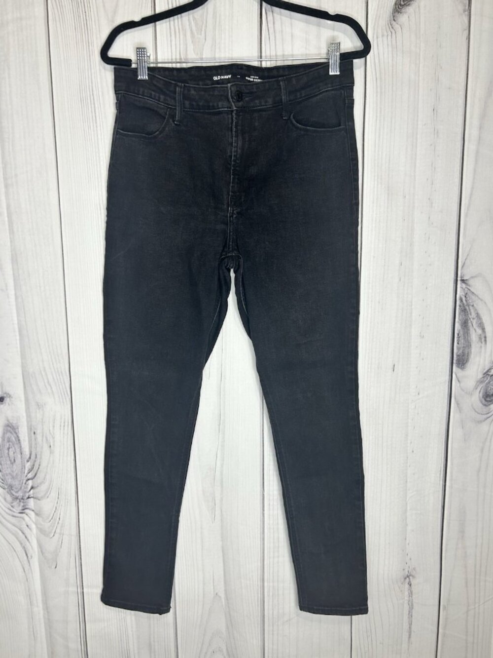 Old Navy Super Skinny High Rise Women's Sz 12 (32 x 28) Black Denim Jeans
